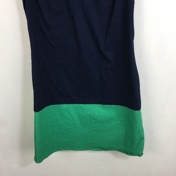 Sail To Sable STS Sleeveless Color Block V-Neck Shift Tunic Dress Navy Kelly XS - Picture 3 of 9